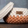 Cesta bicolor con tapa Pekín